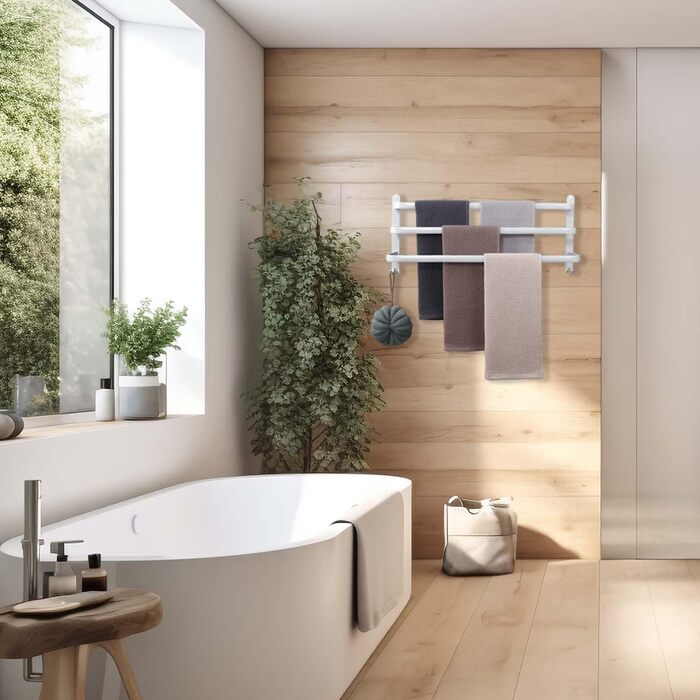 Тримач для рушників на стіну без свердління, 70 см, з гачками, 3 яруси, для ванної кімнати, кухні, туалету