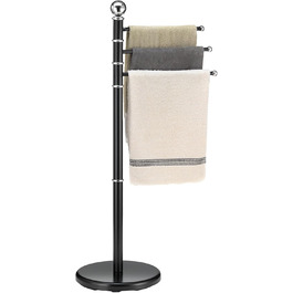 Тримач для рушників IDIMEX Petra: металевий, з 3 рухомими перекладинами, чорний