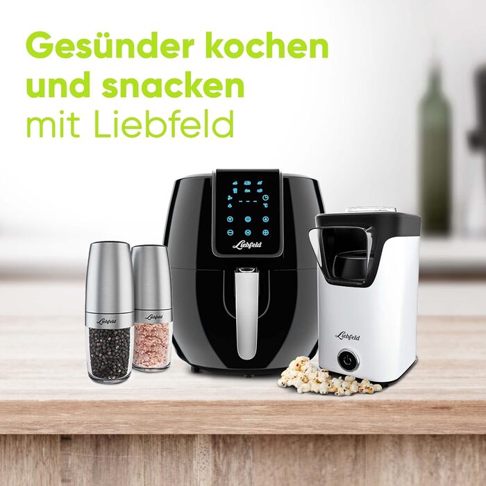 Аерофритюрниця Liebfeld XXL 5,3 л, 1800 Вт, приготування без олії, корзина та форма для випікання