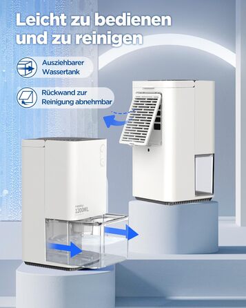1200ML Humidifier, Heelay® Electric Dehumidifier, Energy-Saving, Portable, Ultra Quiet, Auto Shut-Off, 7 Color Lights, Room Dehumidifier for Bedroom, Bathroom, Home