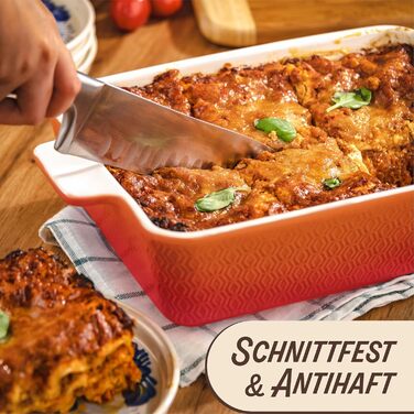 Форма для запікання Praknu Groß - керамічна форма для лазаньї з високим бортиком, оранжево-червоного кольору