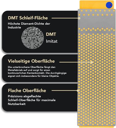 Двосторонній алмазний точильний камінь DMT DuoSharp Plus 20 см, грубий/дрібний, для ножів і інструментів, з основою, професійна якість, вироблено в США