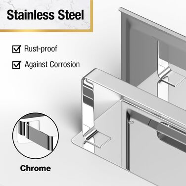 Тримач туалетного паперу HITSLAM без свердління, нержавіюча сталь з полицею, самоклеючий, для ванної кімнати