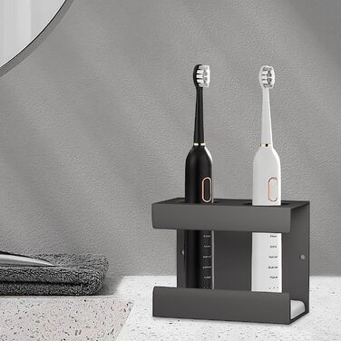 LeapBeast 2-Hole Toothbrush Holder 11x8 cm Gray