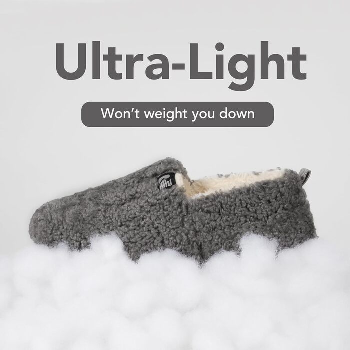 Тапочки жіночі RockDove Puff-Ease з штучного хутра, закритий задок, халатні (39 EU, світло-сірий)