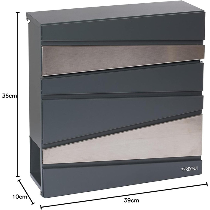 Поштовий ящик ARREGUI Armor E6905 антрацит з газетницею, сталь, розмір M (DIN A4)