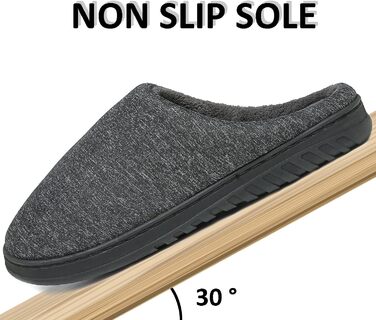 ЧайЧакс Теплі домашні тапочки з піною пам'яті для жінок та чоловіків, бавовна, 46/47 EU, чорний/сірий