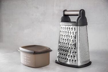 KitchenAid Чотиригранна тертка для сиру з нержавіючої сталі з шинковкою, теркою та зчищувачем цедри, 1 шт.