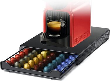 Утримувач для капсул кави HiveNets, коробка-висувна для Nespresso, на 60 капсул, червоний (Getaway Solids)