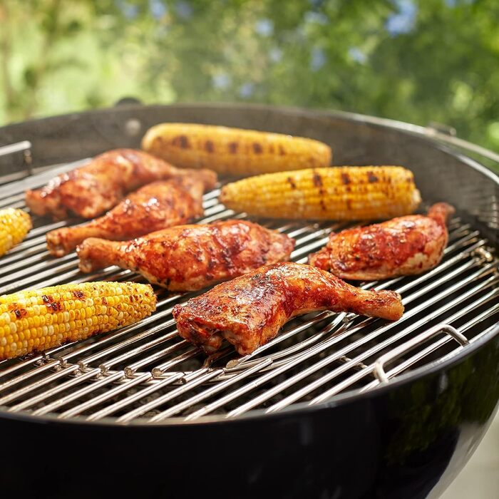 Решітка для гриля Vnierxful 8835 для Weber 22,5 дюйма, покращена, для вугільних грилів Kettle, Performer, Master-Touch, система Gourmet BBQ, шарнірна, сталева