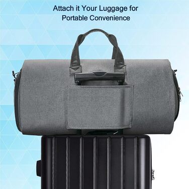 Чохол для одягу Bug Garment Bags 2-в-1, дорожній, сірий, XL, з відділенням для взуття