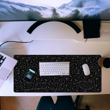 Килимок для миші 80x40 см 3-в-1 з підставкою для зап'ястя та клавіатури, антиковзаюча основа, стильний дизайн для геймерів, дому та офісу (J3-Gepard)