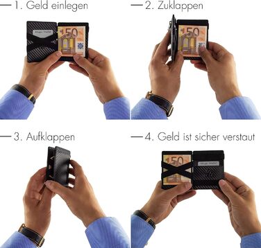 WEST - Magic Wallet (Classic) with large coin compartment - including elegant gift box - wallet with coin pocket - The perfect companion for on the go - RFID protection (Carbon)