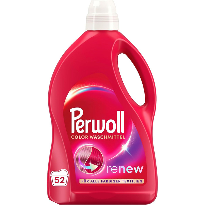 Рідкий засіб для прання кольорової білизни Perwoll Renew Color, підсилення кольору та догляд за волокнами, 2x52 прання