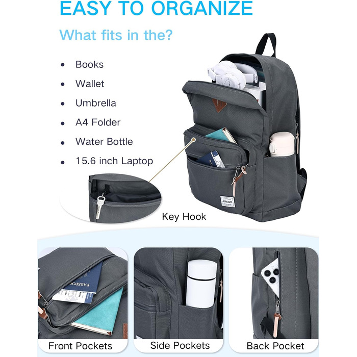 Жіночий рюкзак RAVUO, водонепроникний, для ноутбука 15.6