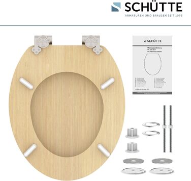 Кришка для унітаза SCHÜTTE з системою повільного закривання (мікроліфт), матеріал MDF, витримує до 175 кг, сучасний дизайн