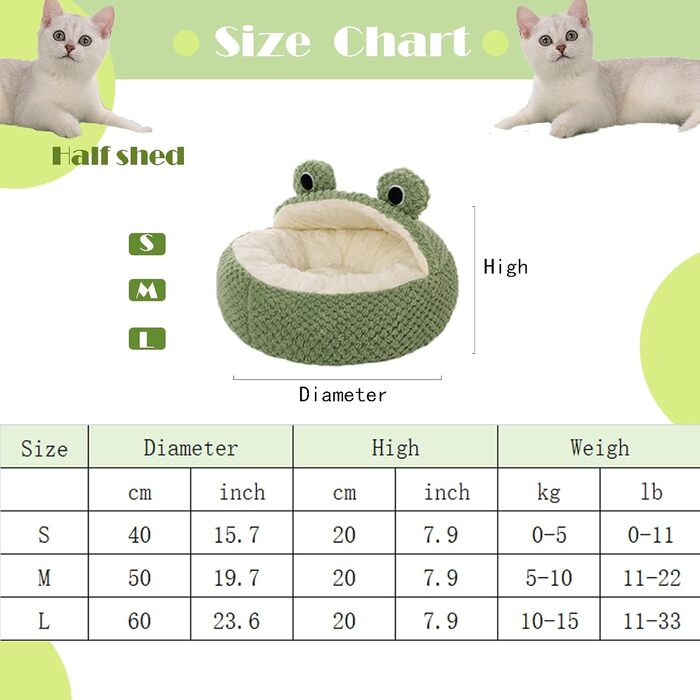 Килимок для котів, лежанка для тварин, корзина для кошенят, м'яка кругла лежанка у формі подушки, теплий та зручний, з антиковзною основою, для котів та маленьких цуценят (S-40CM, південний)