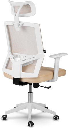 Офісний стіл Rotar - ергономічне крісло для офісу з регулюванням висоти, зручне та практичне, з дихаючою тканиною, стабільна конструкція, 67 x 65 x 125 см, колір бежевий