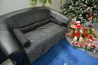 Підстилка для собак Raikou 90x90 см, чорна, з неслизьким покриттям та блискавкою