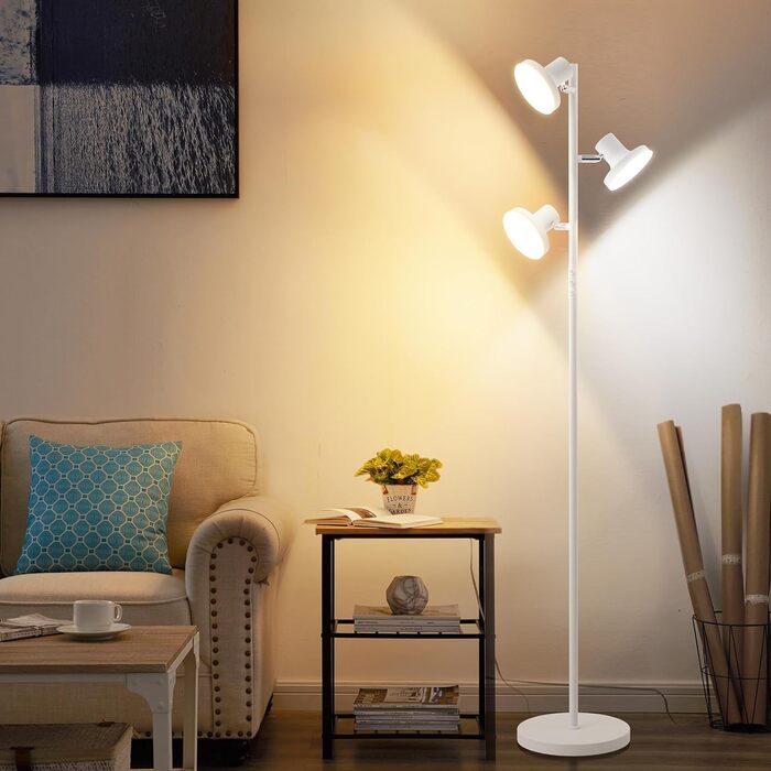 Стельовий світильник SIBRILLE з LED, 36W, димування, 2500LM, пульт ДУ та сенсорне управління, 2700K-6500K, 3-х світловий, для вітальні, спальні, офісу, готелю