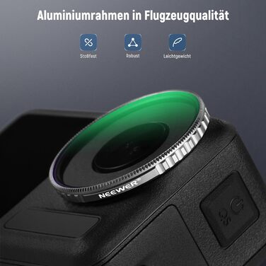 Набір фільтрів NEEWER CPL та ND для DJI Osmo Action 4/Action 5 Pro (4 шт.): CPL, ND8, ND16, ND32. Сумісний з DJI Osmo Action 4/Action 5 Pro. Фільтри для екшн-камери, з багатошаровим покриттям.