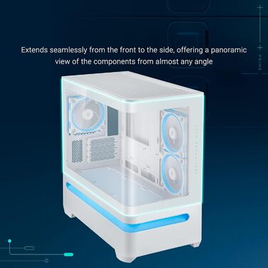 Корпус ПК ASUS PRIME AP202 mATX з ARGB підсвічуванням та скляною панеллю, підтримка GPU до 420 мм