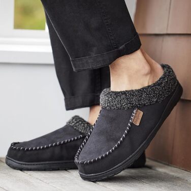 Чоловічі тапочки Dearfoams Brendan, халатні, для дому та вулиці, з піною з пам'яті, широка посадка, в клітинку (44.5/45.5 EU)