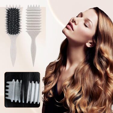 Щітка для кучерявого волосся Lockenbürste: формування локонів та об'ємне укладання (світло-бежева)