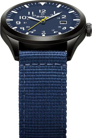 HANPOSH чоловічий годинник: тактичний годинник для військових, армійський годинник з датою, водостійкий (3ATM), кварцовий годинник для активного відпочинку та спорту (блакитний, сірий, блакитний)