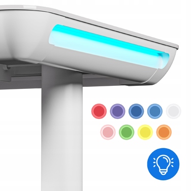 Електричний стіл з регулюванням висоти до 118 см Sense7, скляна стільниця 120x60 см + LED-підсвітка