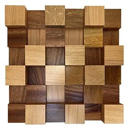 Акустичний диффузор 2D 500 (30x30 см) — дерев'яна настінна панель для корекції звуку, Mix