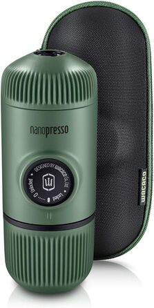 WACACO Nanopresso Portable Espresso Machine, with Nanopresso S Case, Upgrade Version of Minipresso, Travel Coffee Machine, Manually Operated (New Items Moss Green)