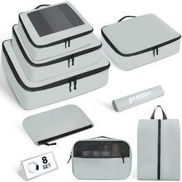 Органайзери для валізи Prezon, набір 8 шт, легкі, для подорожей (м'ятний)