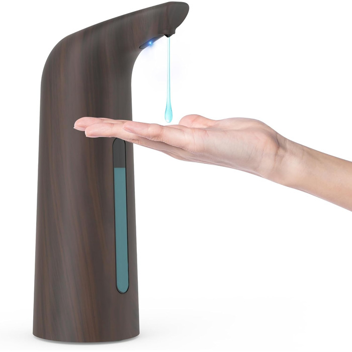 Автоматичний безконтактний диспенсер для мила з 4 рівнями регулювання, 400 мл, електричний, на батарейках, для встановлення на стіл, з інфрачервоним сенсором, бронзовий (400 мл, глибока зернистість)