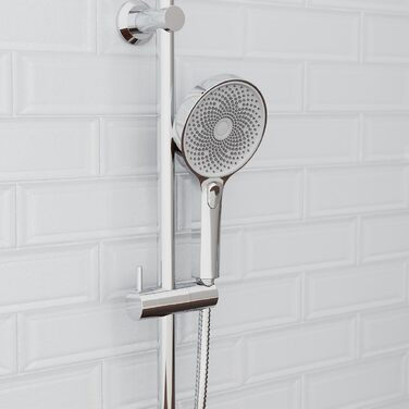 SCHÜTTE Hand Shower SAMOA RAIN | Jet Stream Technology | Showerhead with over 300 nozzles | 3 adjustable spray patterns | Anti-limescale showerhead for the shower | White