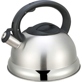 Камберг – чайник/заварник 3 літри – нержавіюча сталь – ергономічна ручка – для всіх типів плит, включаючи індукційну, сірий (Classic)