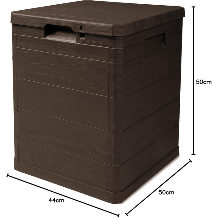 Скриня для зберігання Ondis24 Madera Mini 90л, дерев'яна текстура, з замком, коричнева