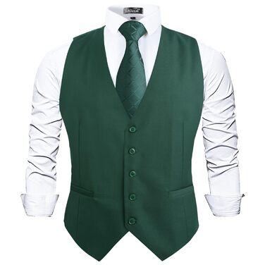 Стильна чоловіча жилетка Aizea Kassische для ділового костюма, нормальна посадка, смокінг, XXL, темно-зелений