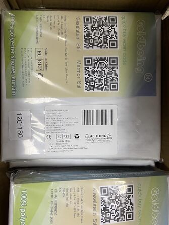 Тканинна шторка для душу | Водостійка шторка з посиленою нижньою частиною | Тканинна шторка для душу, придатна для прання, розмір 150x180 см | Поліестер, мармур