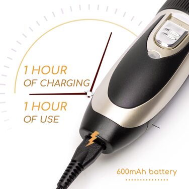 Електрична машинка для стрижки собак та котів, професійна, бездротова, акумуляторна, золота