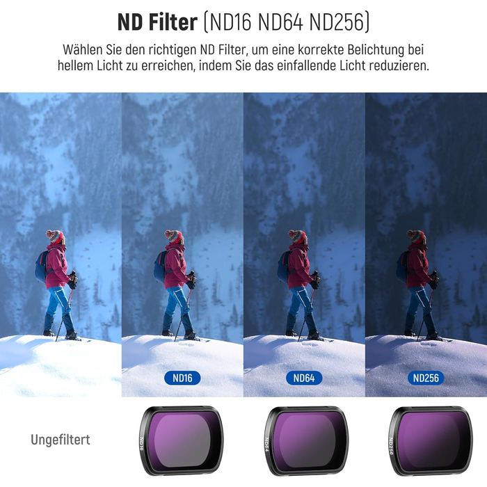 Набір фільтрів NEEWER ND та Black Diffusion для DJI Osmo Pocket 3: 4 шт. (ND16, ND64, ND256) + ефектний фільтр, аксесуари для об'єктива, оптичне скло HD