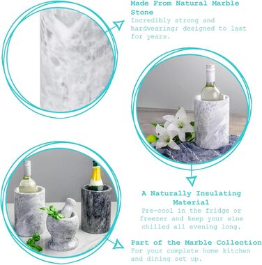 Охолоджувач для вина Argon Tableware Marmor - 13 см, чорний