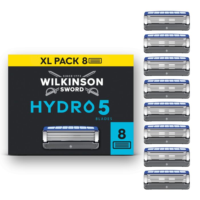 Смінні касети для чоловічої бритви Wilkinson Sword Hydro 5, з карбоновим покриттям та зволожуванням шкіри, 8 шт