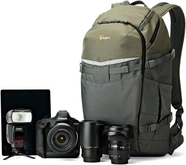 Рюкзак Lowepro Flipside Trek 450 для фототехніки, DSLR та об'єктивів, з відділенням для ноутбука та аксесуарів, сірий, 17 x 26 x 31 см