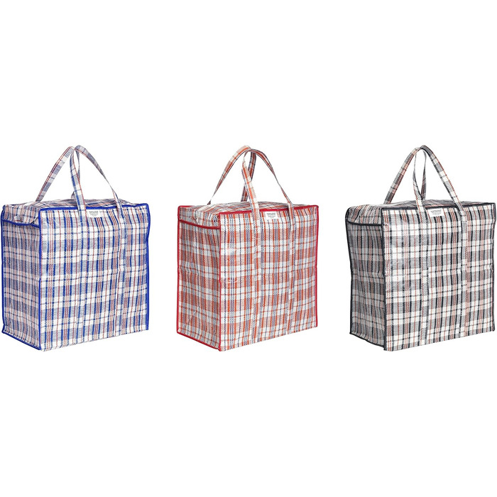 Josephine Osthoff Unisex Heavy-Duty Waterproof Storage Bags, Durable & Versatile, with Zipper for Moving & Shopping, 75L Capacity, Up to 20 kg Load, Black, Pack of 9 (Assorted 3-Piece)