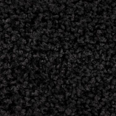 Килимок для вітальні Impression - Екологічний сертифікований килим, однотонний - 80x150 см (Чорний, діаметр 200 см)