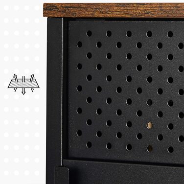 SONGMICS Storage Cabinet, Metal Cabinet, with Double Door, Magnetic Closure, Adjustable Shelf, Steel Frame, 40 x 42.5 x 76 cm, Vintage Brown-Black LSC101B01