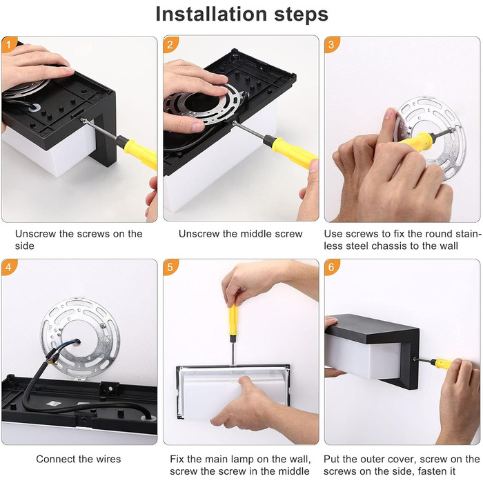 LED вуличний світильник Lightsjoy 18W, IP66, водонепроникний, алюміній, нейтрально-білий світлодіодний світильник для фасаду, тераси, гаража