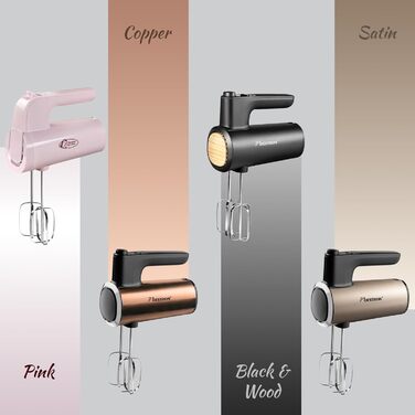 Міксер ручний Bestron Power з 6 рівнями потужності, Turbo-функцією та LCD-дисплеєм. В комплекті: 2 вінчики та 2 гаки для тіста. Легкий (1 кг), колір: мідний