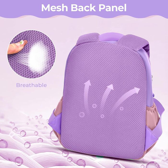 Рюкзак для дитячого садка Tanou для дівчаток, ультралегкий, з нагрудним ремінцем, фіолетовий